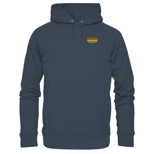 Organic Basic Hoodie - Pride Flag Herz Stick