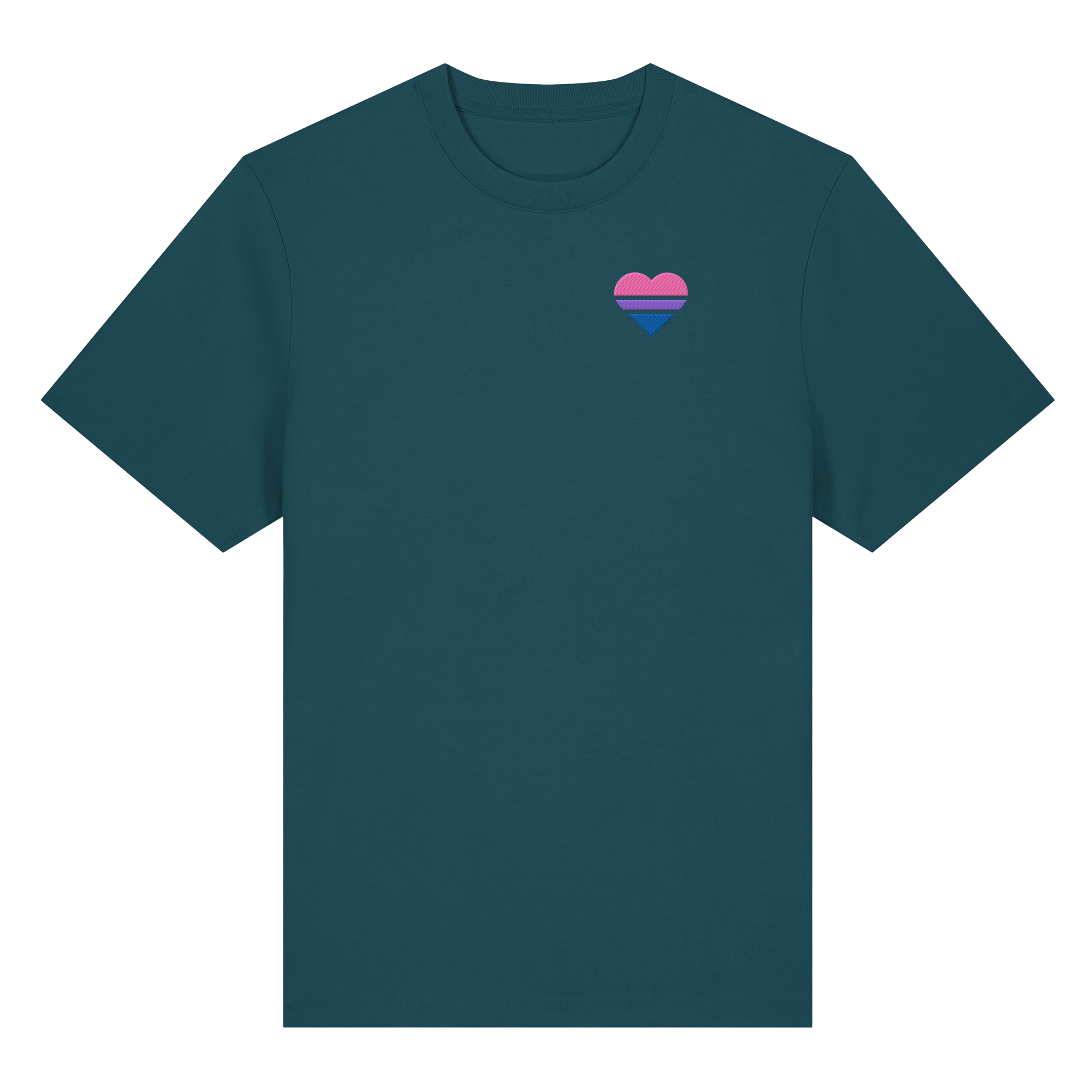 Organic Heavy Shirt - Bisexual Flag Herz Stick