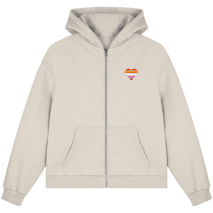 Fluffy Boxcut Zipper mit Herz Stick - Lesbian