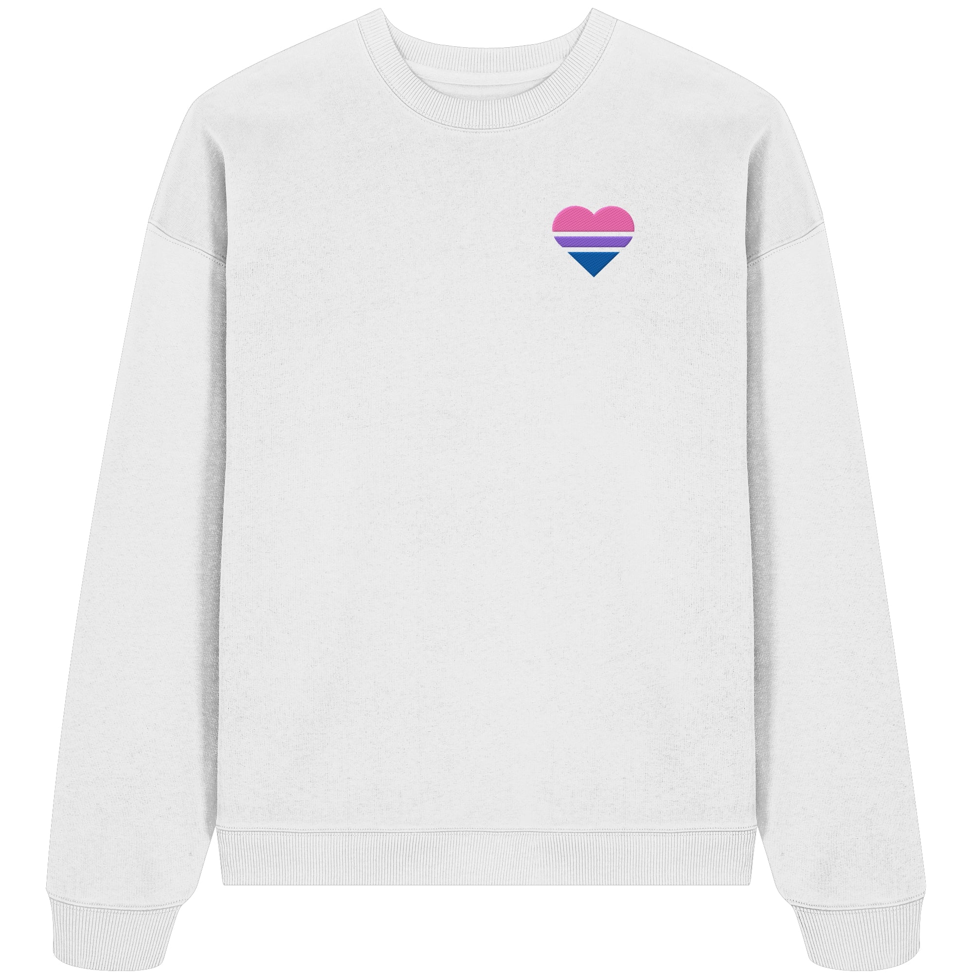 Organic Oversize Sweatshirt - Bisexual Flag Herz Stick