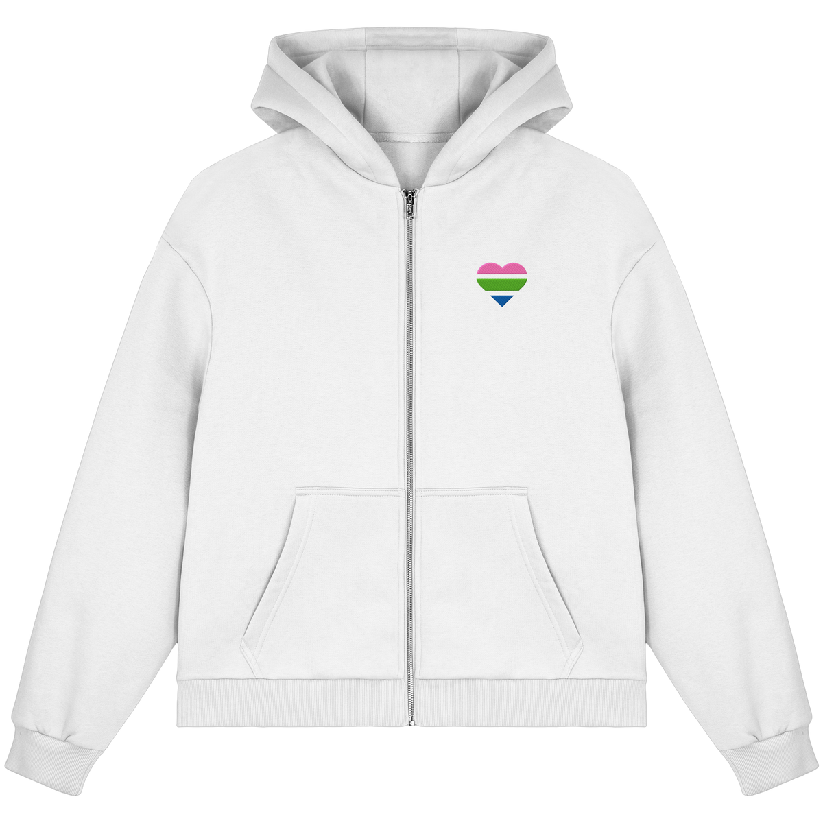 Fluffy Boxcut Zipper mit Herz Stick - Polysexual