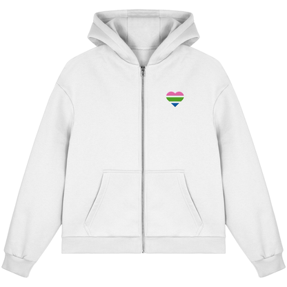 Fluffy Boxcut Zipper mit Herz Stick - Polysexual