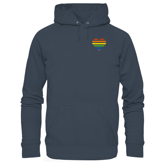 Organic Basic Hoodie - Pride Flag Herz Stick