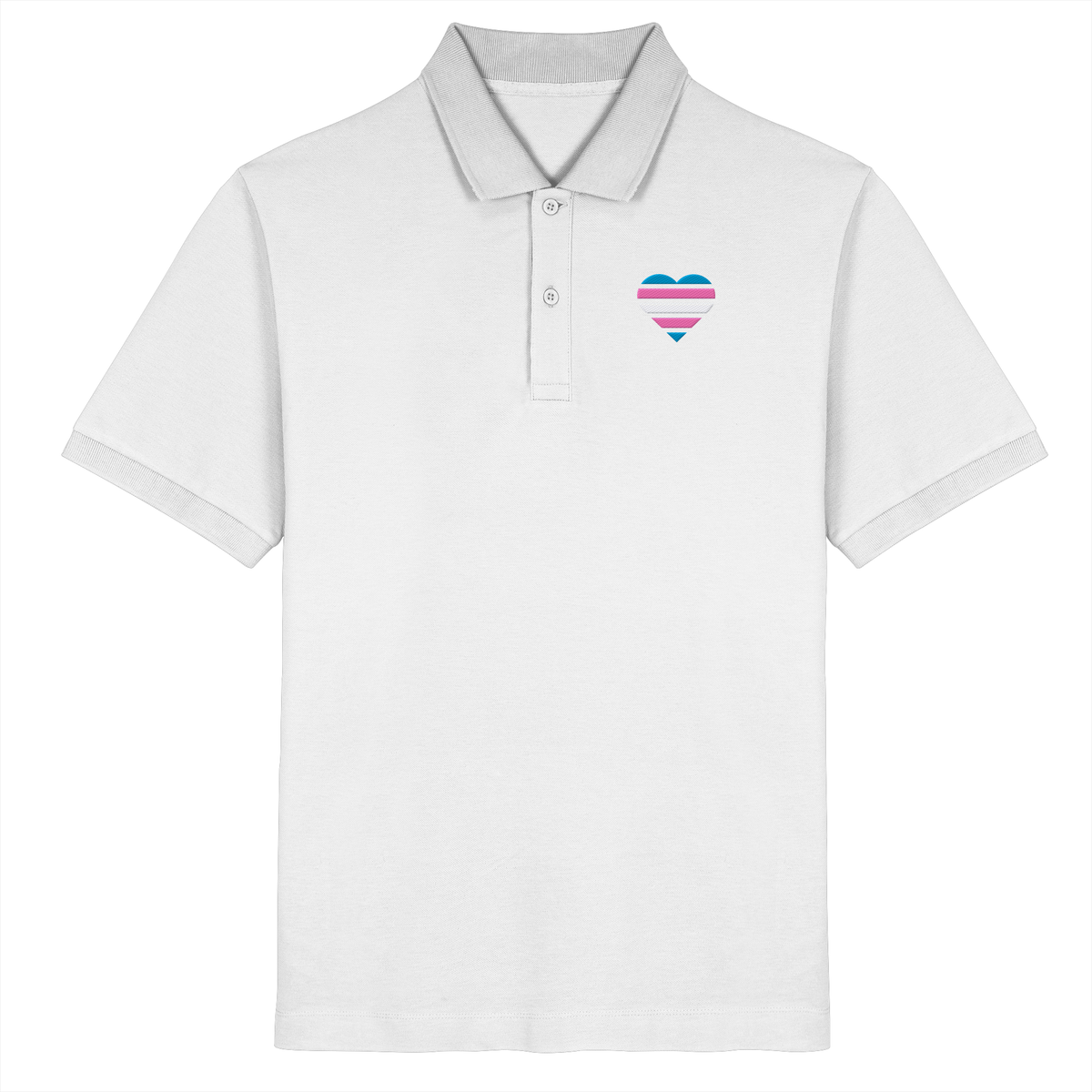 Organic Poloshirt mit Herz Stick - Trans