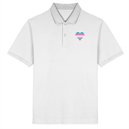 Organic Poloshirt mit Herz Stick - Trans