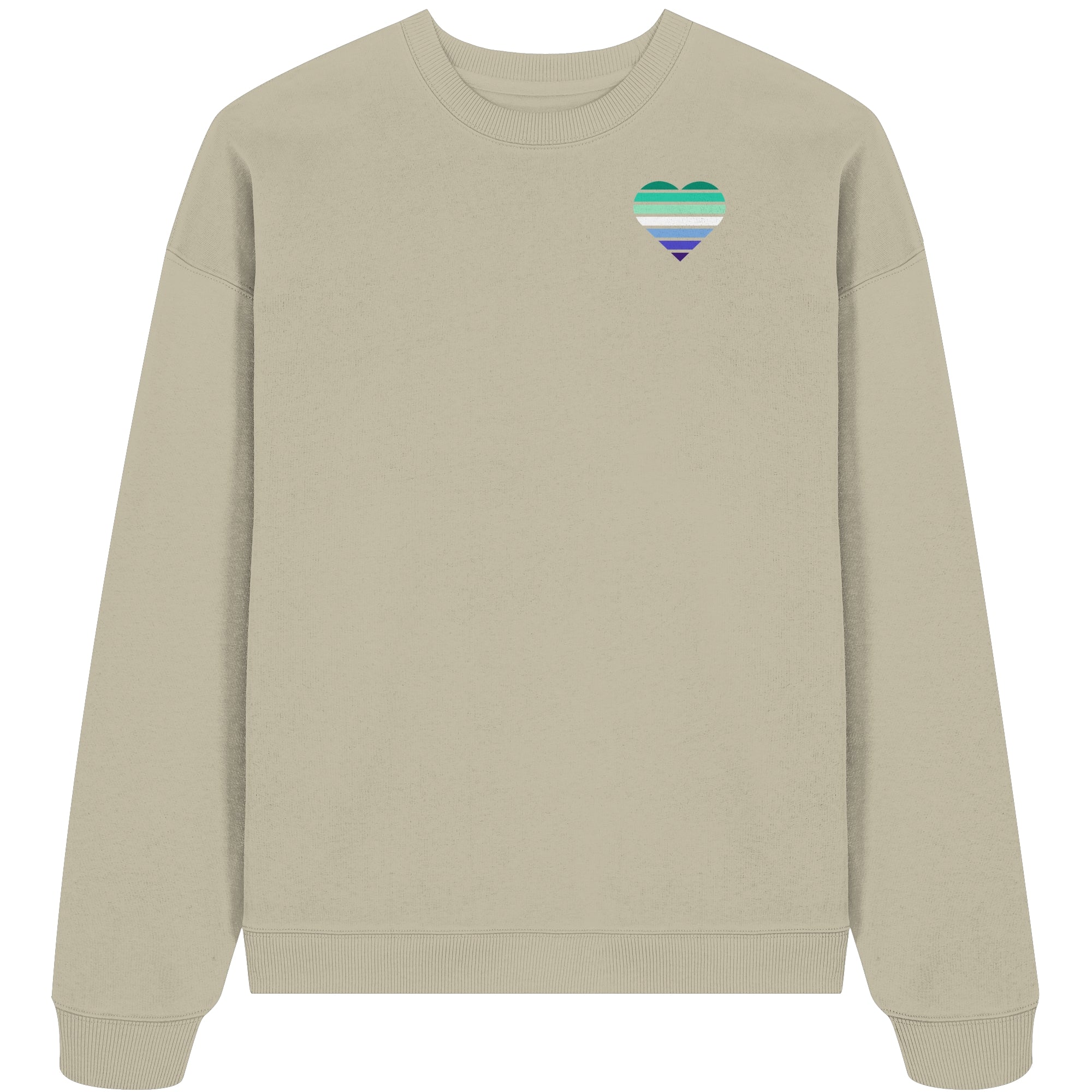 Organic Oversize Sweatshirt - Gay Flag Herz Print