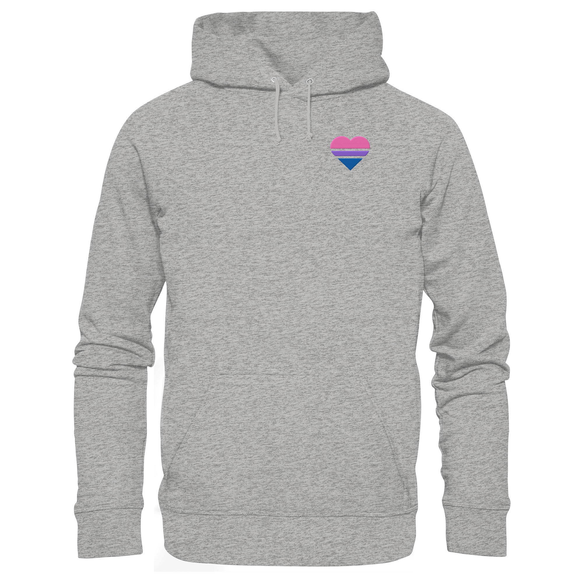 Organic Basic Hoodie - Bisexual Flag Herz Stick