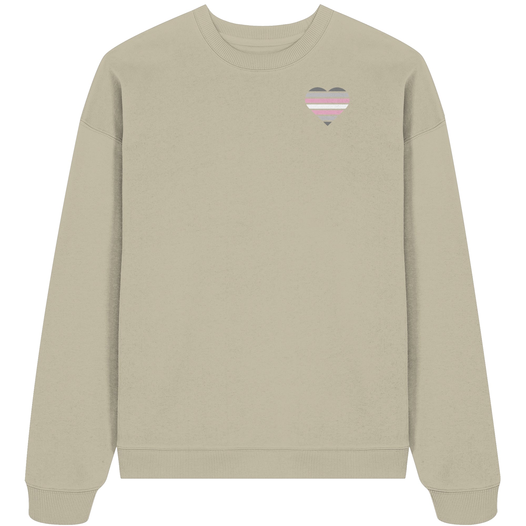Organic Oversize Sweatshirt - Demigirl Flag Herz Print