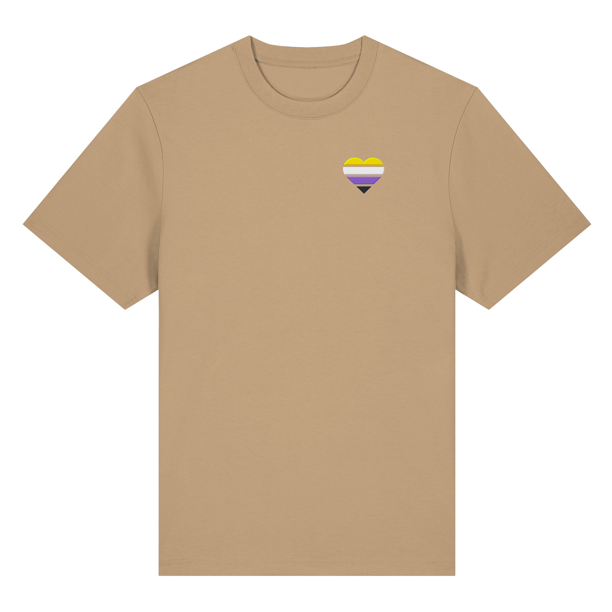 Organic Heavy Shirt mit Herz Stick - Nonbinary