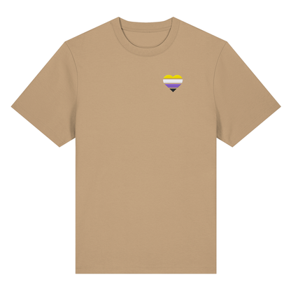 Organic Heavy Shirt mit Herz Stick - Nonbinary