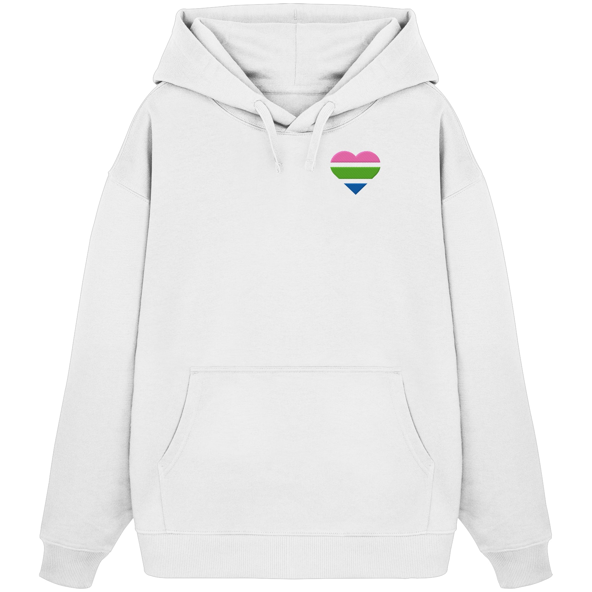 Organic Oversize Hoodie - Polysexual Flag Herz Stick