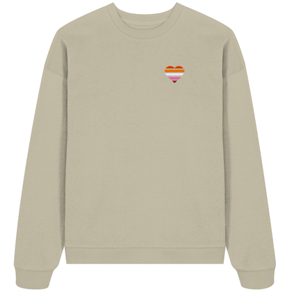 Organic Oversize Sweatshirt mit Herz Stick - Lesbian