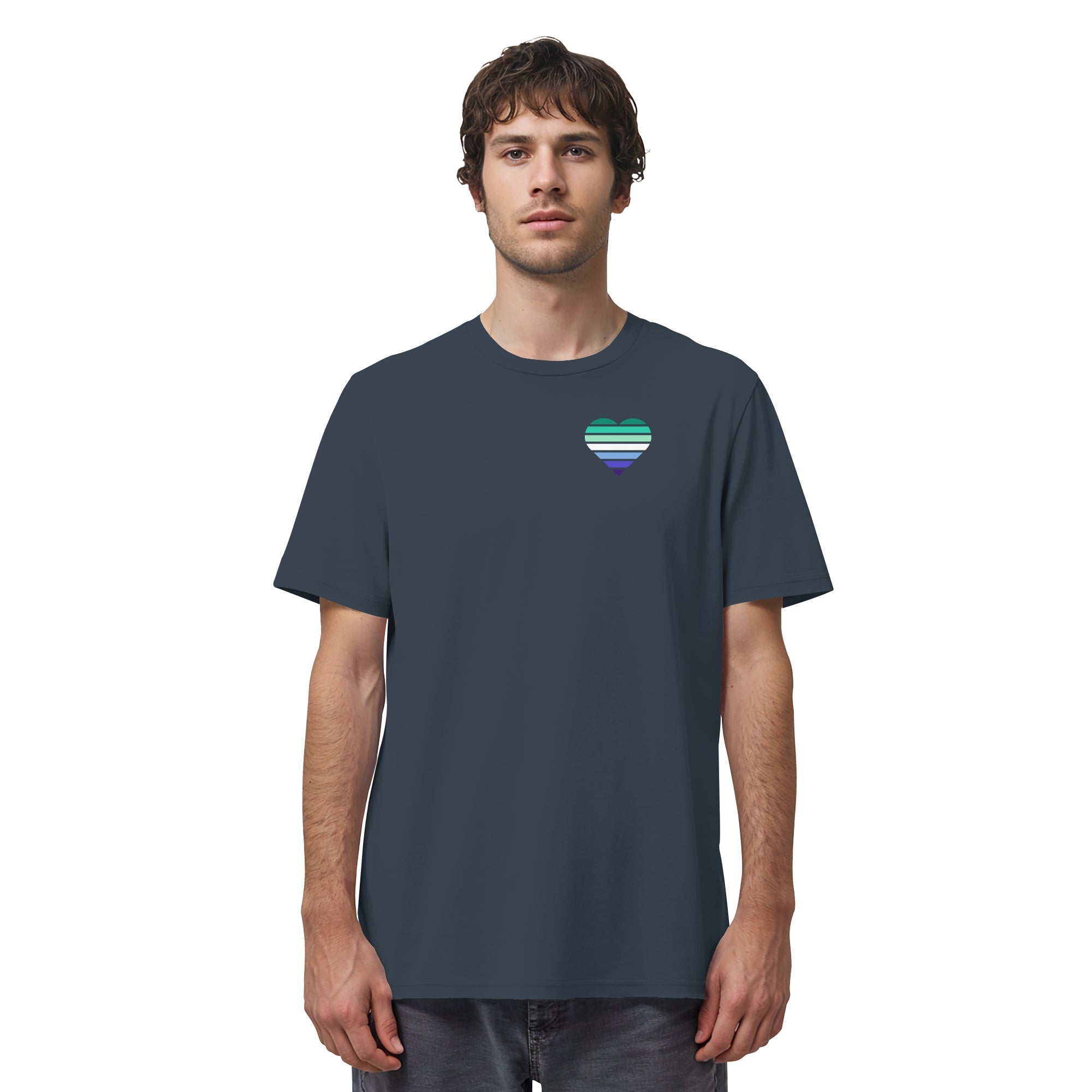 Organic Shirt - Gay Flag Herz Print