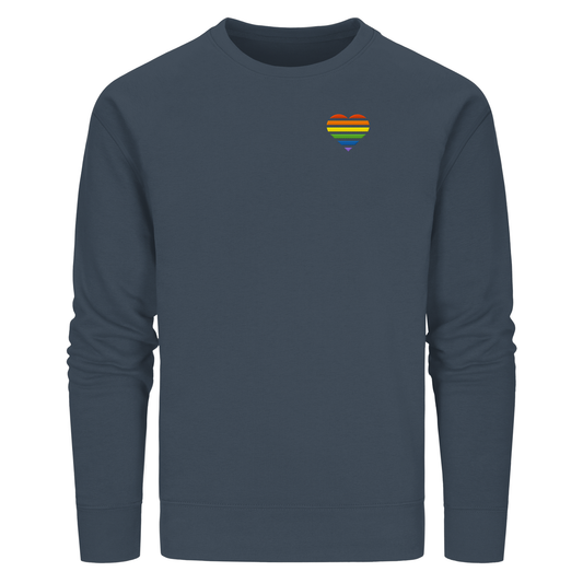 Organic Basic Sweatshirt - Pride Flag Herz