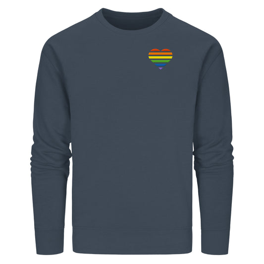 Organic Basic Sweatshirt - Pride Flag Herz Stick
