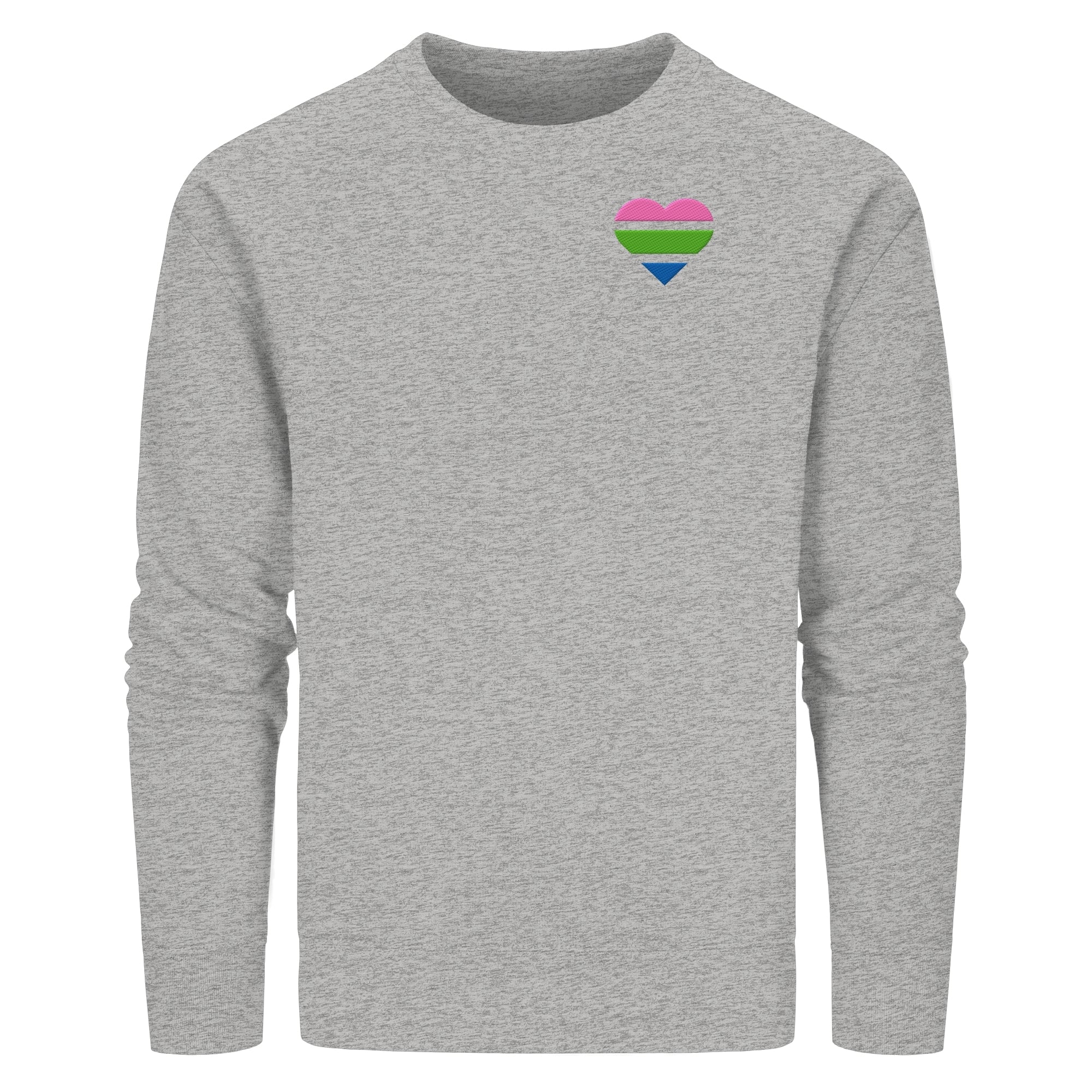 Organic Basic Sweatshirt - Polysexual Flag Herz Stick