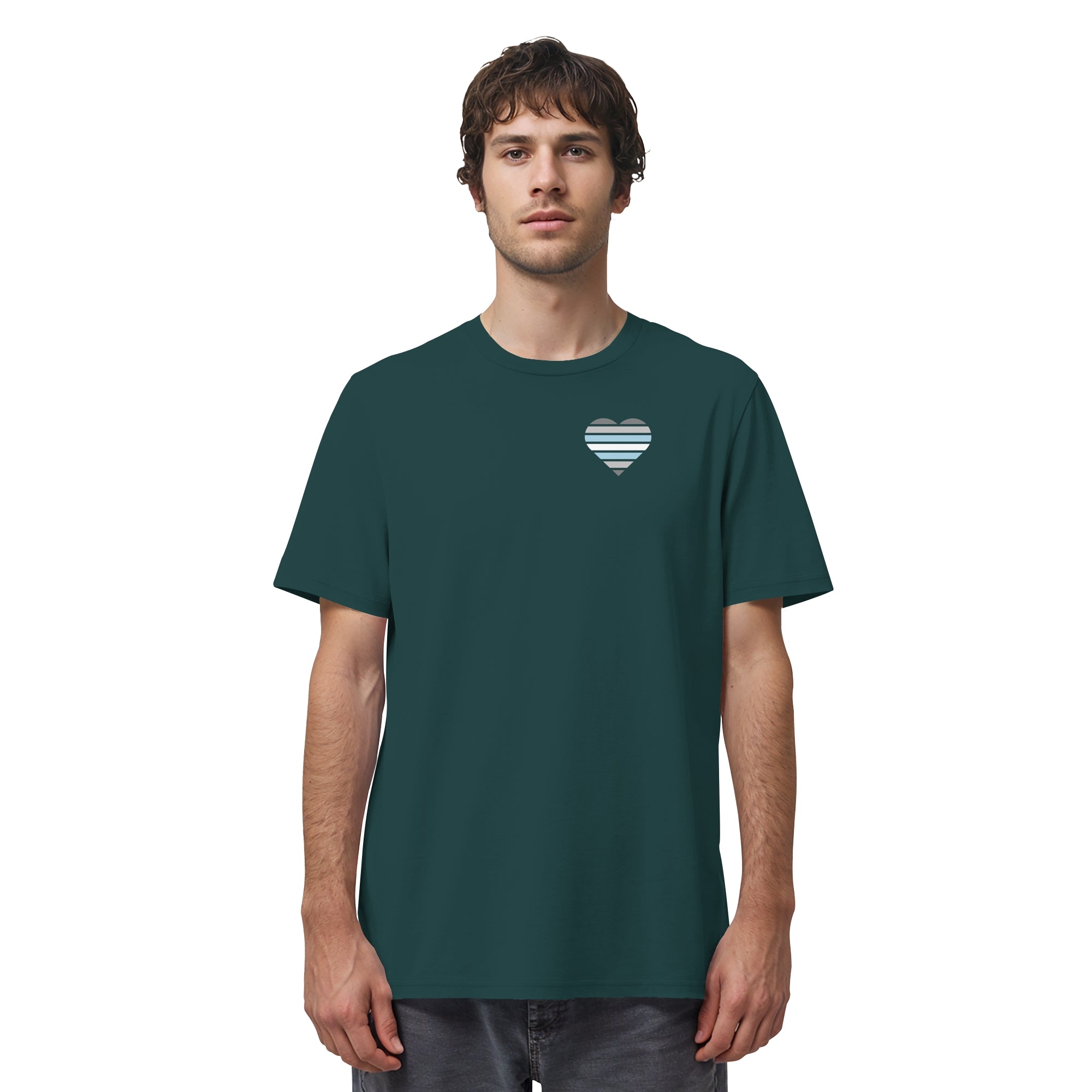 Organic Shirt - Demiboy Flag Herz Print