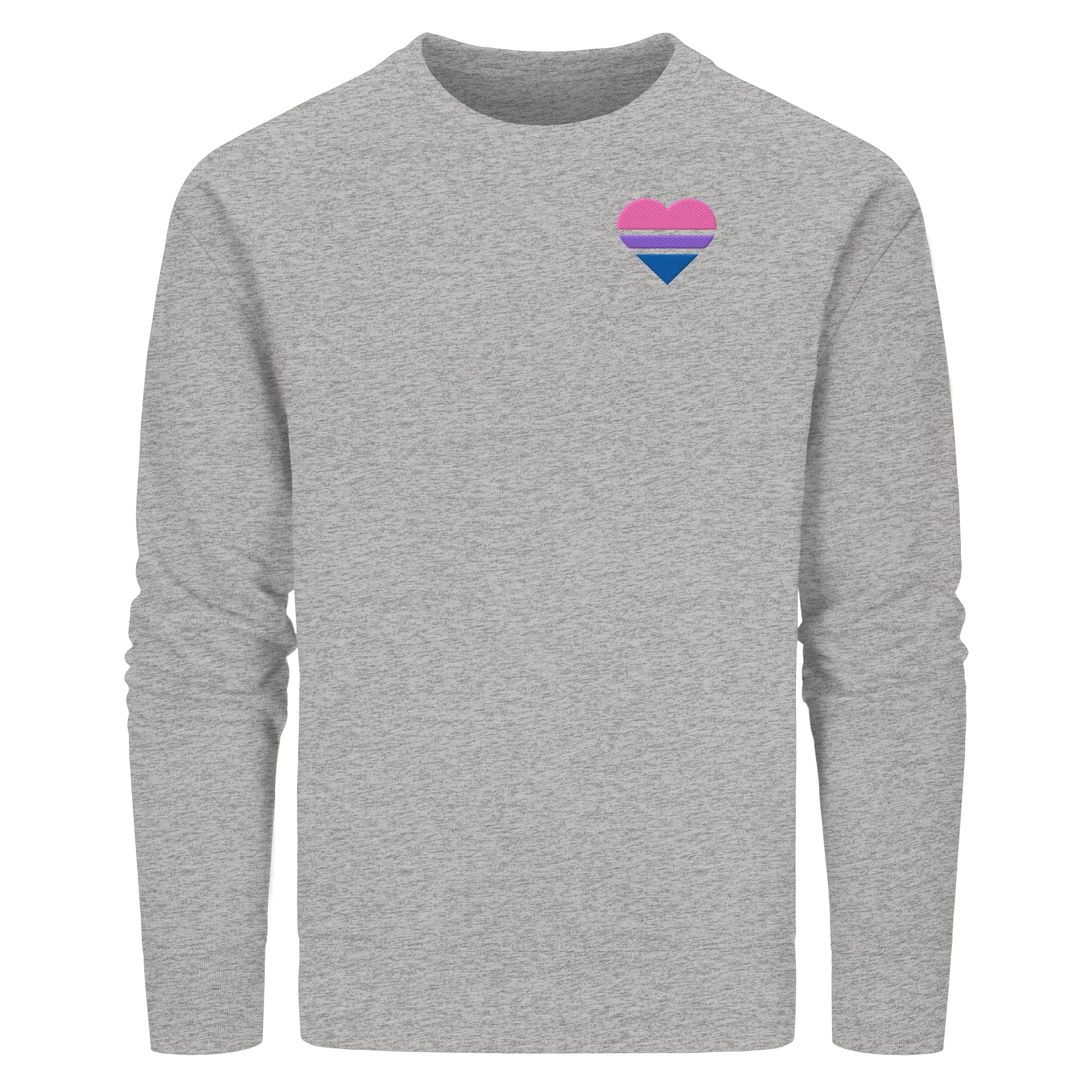 Organic Basic Sweatshirt - Bisexual Flag Herz Stick
