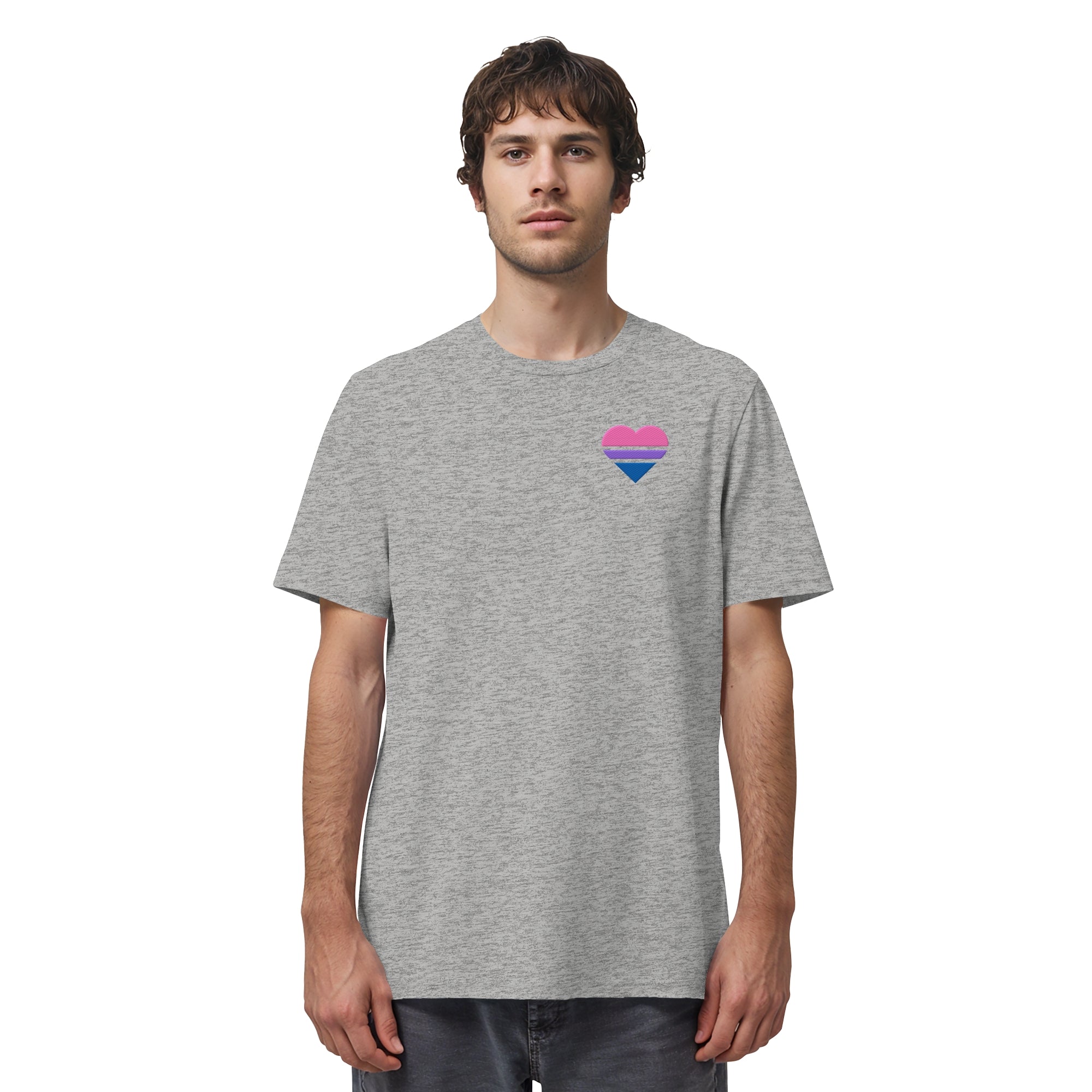 Organic Shirt - Bisexual Flag Herz Stick