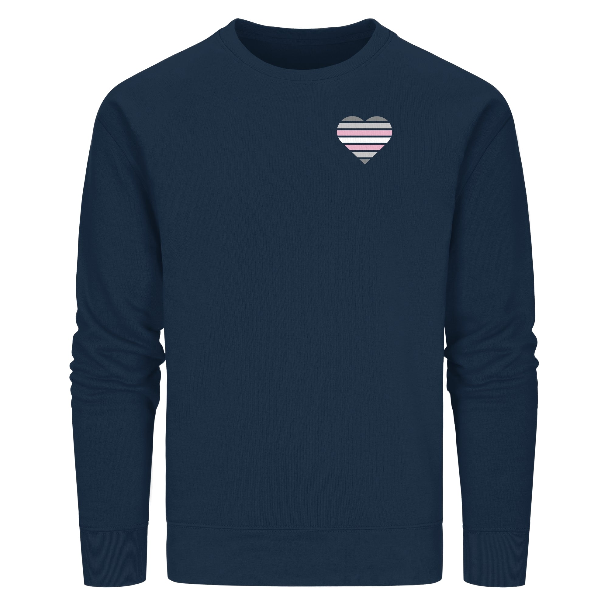 Organic Basic Sweatshirt - Demigirl Flag Herz Print