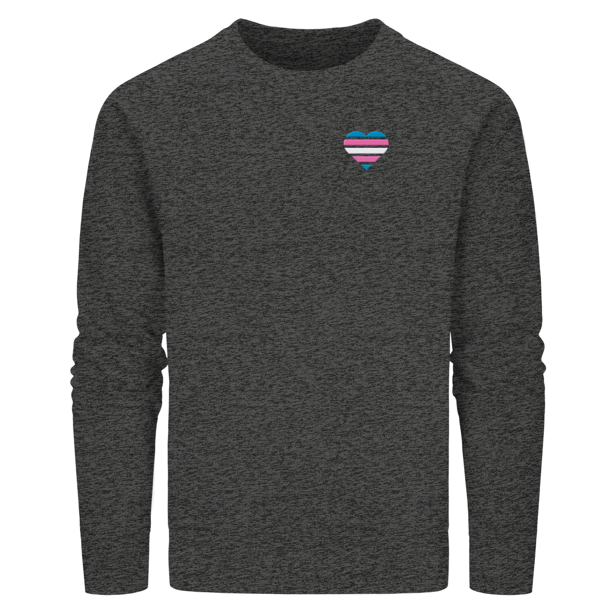 Organic Basic Sweatshirt mit Herz Stick - Trans