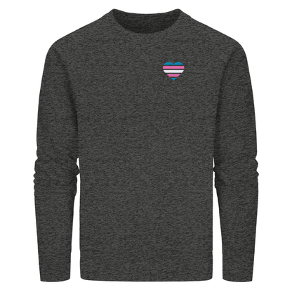 Organic Basic Sweatshirt mit Herz Stick - Trans