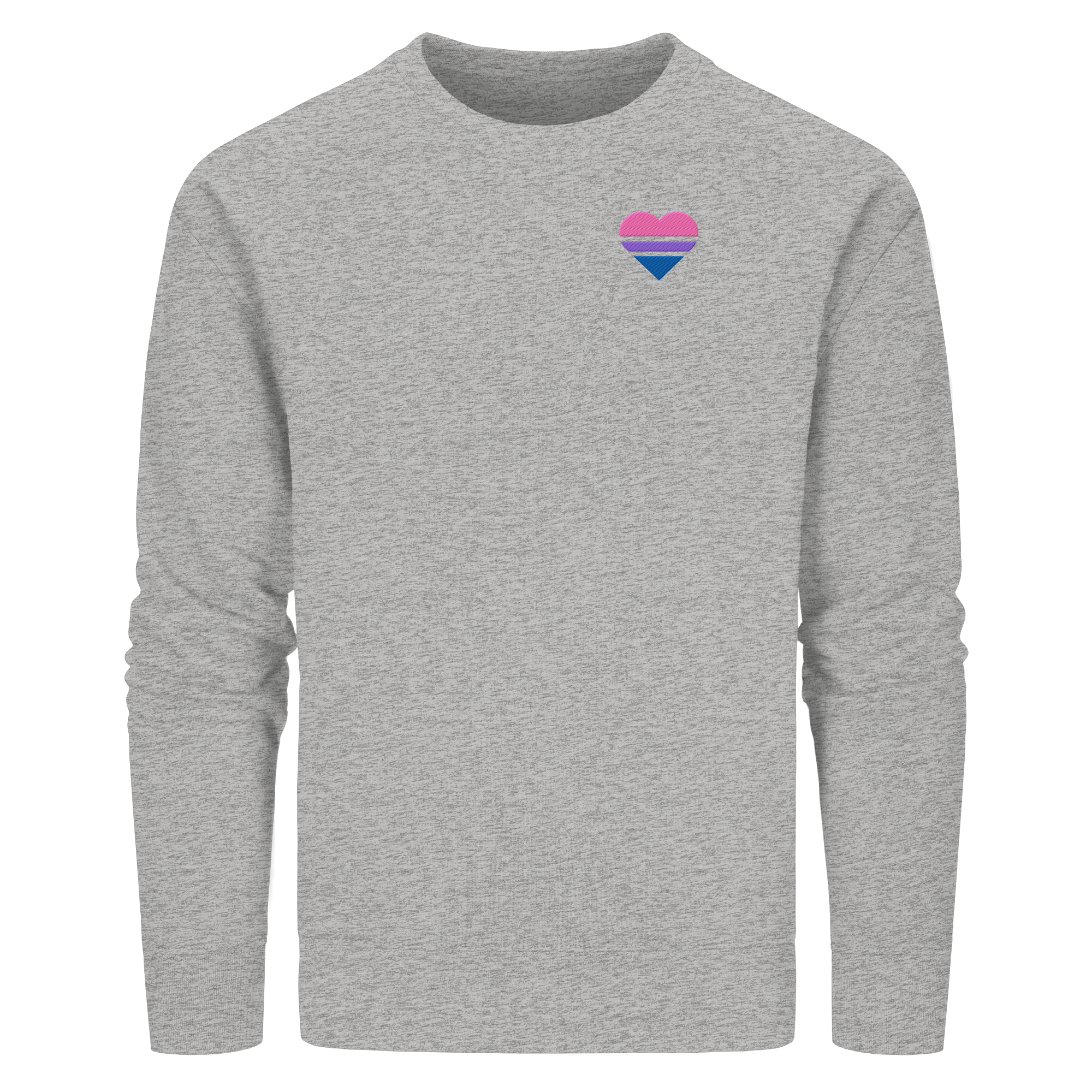 Organic Basic Sweatshirt - Bisexual Flag Herz Stick