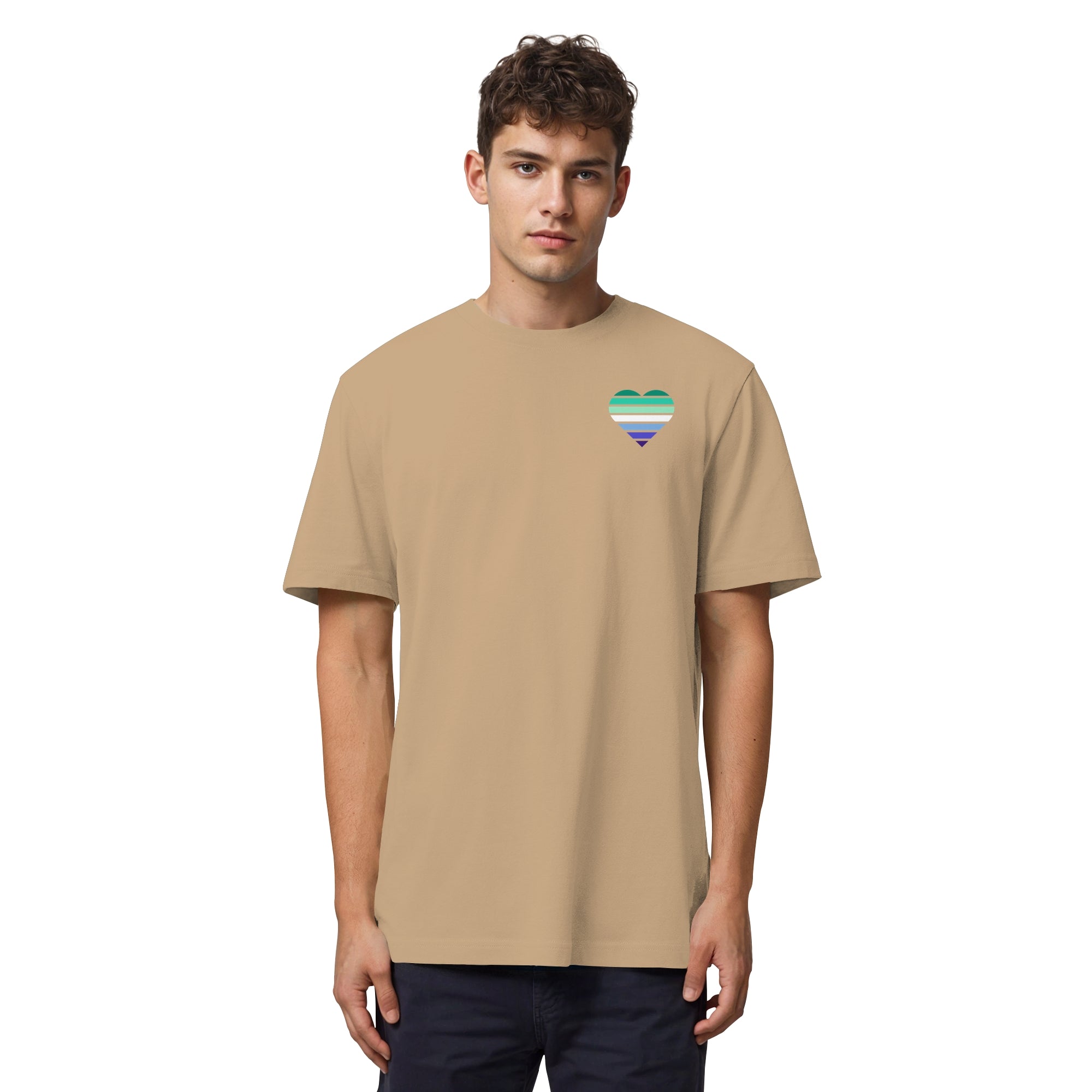 Organic Heavy Shirt - Gay Flag Herz Print