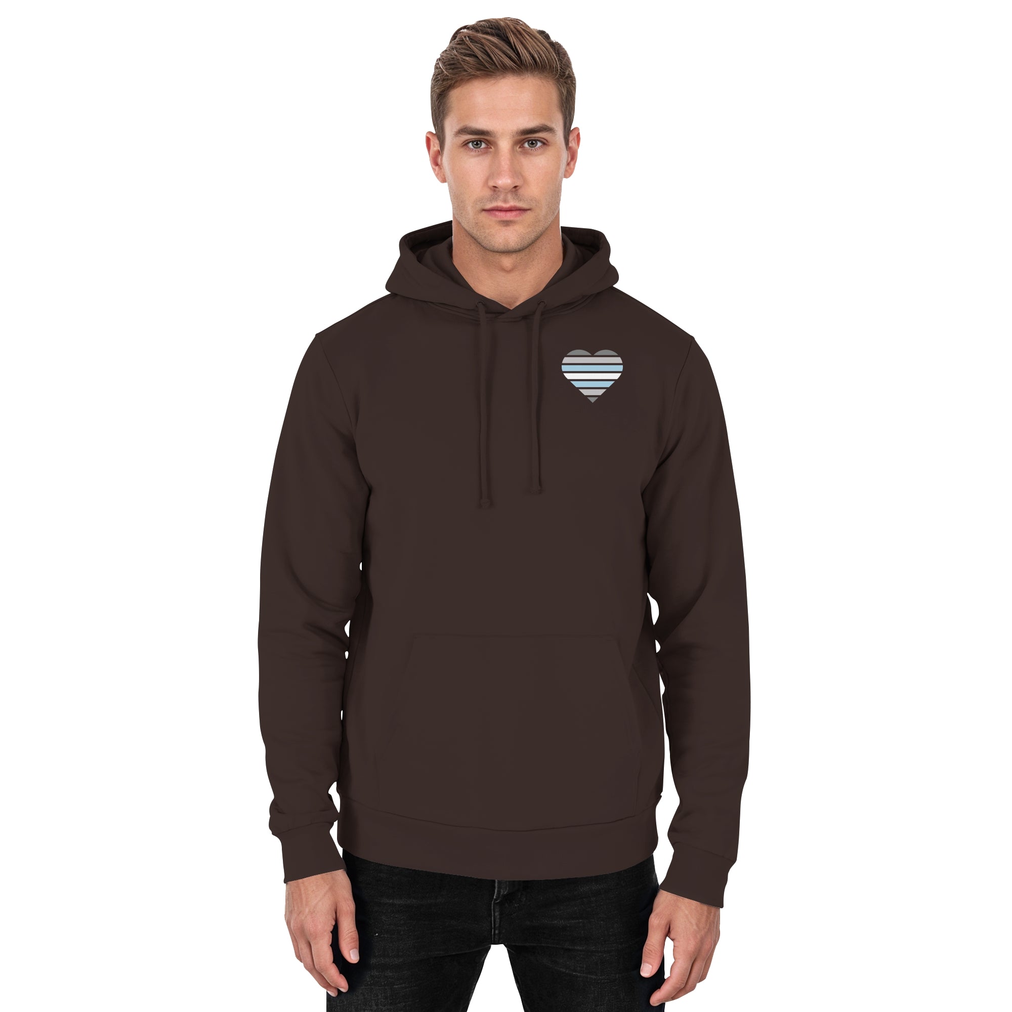 Basic Hoodie - Demiboy Flag Herz Print