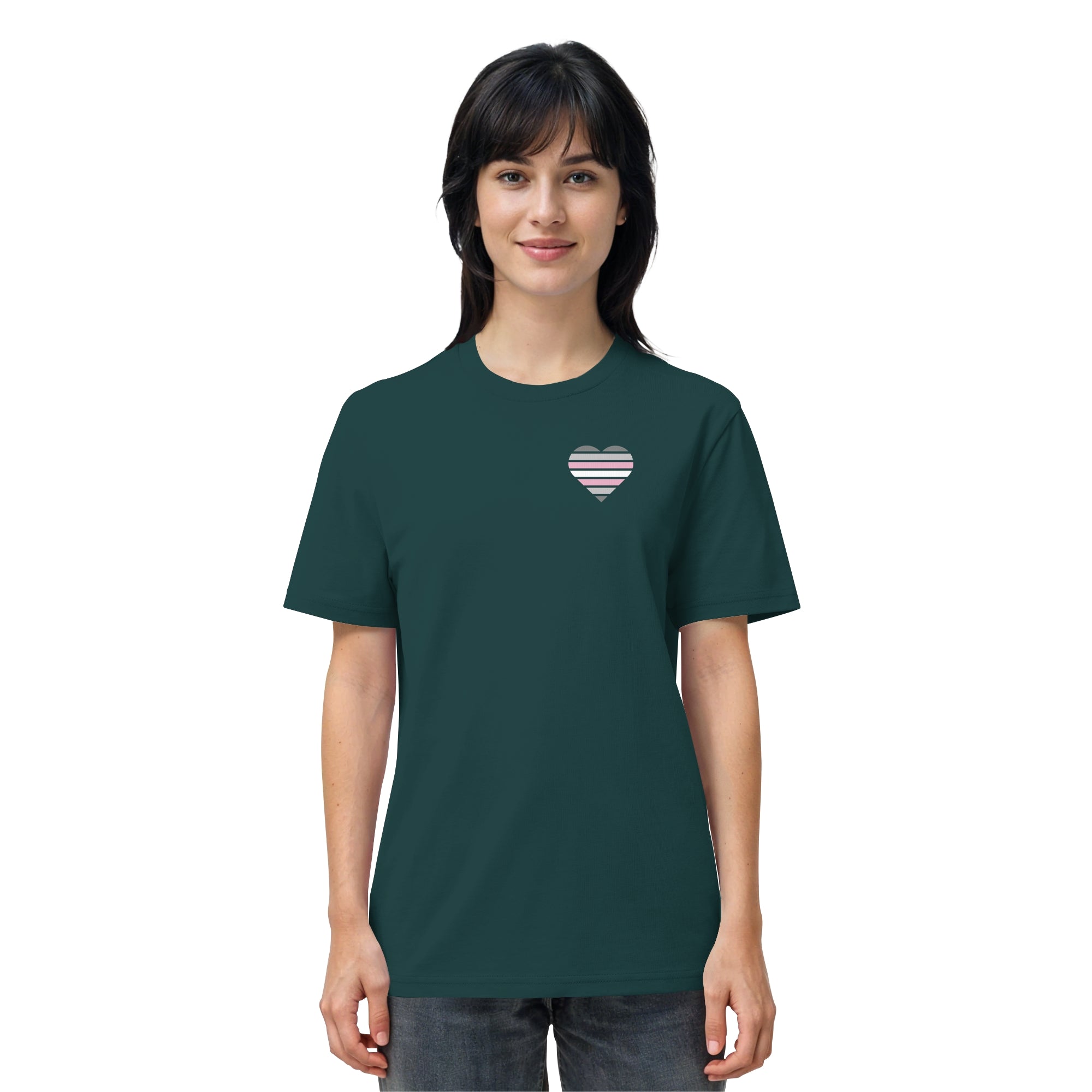 Organic Shirt - Demigirl Flag Herz Print
