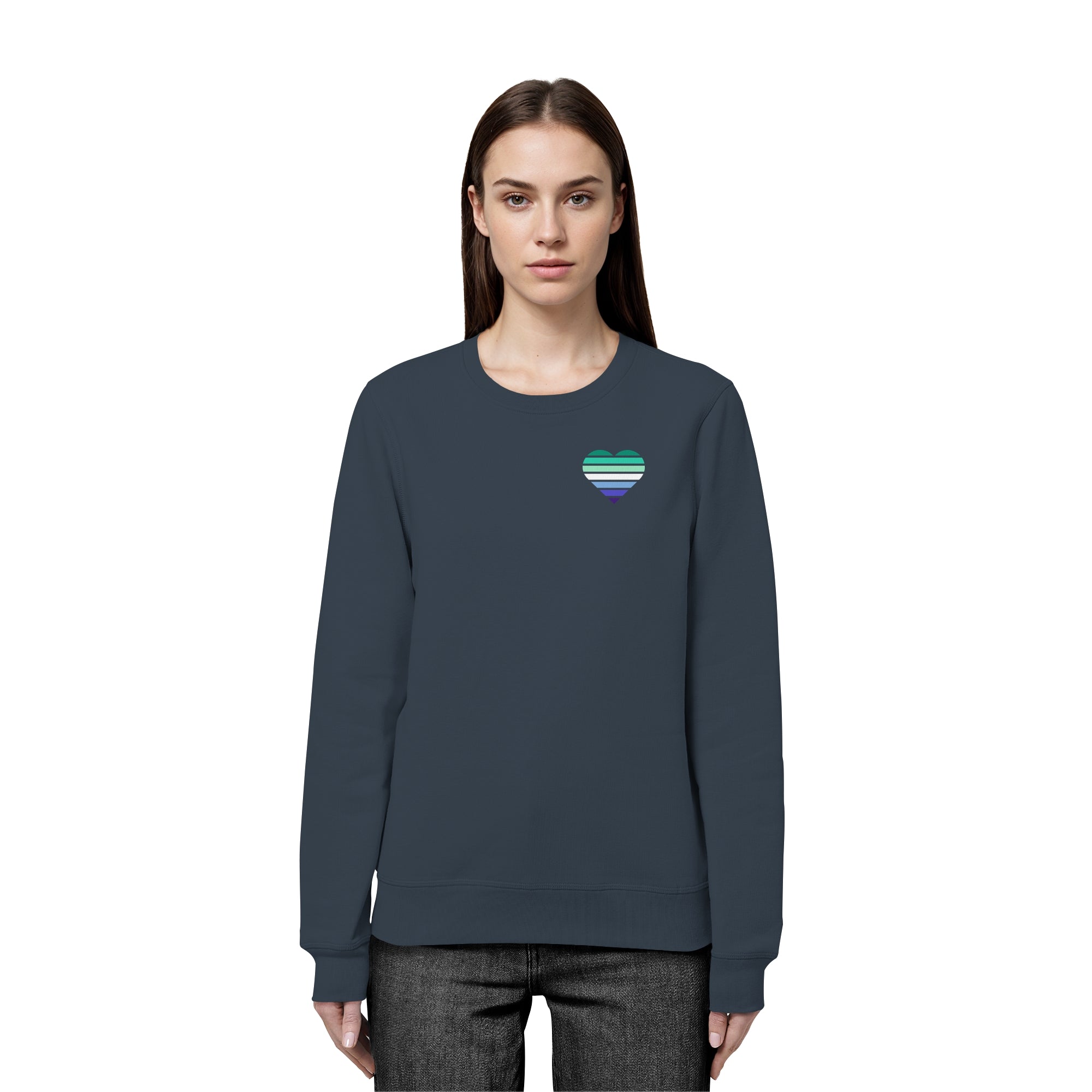 Organic Basic Sweatshirt - Gay Flag Herz Print
