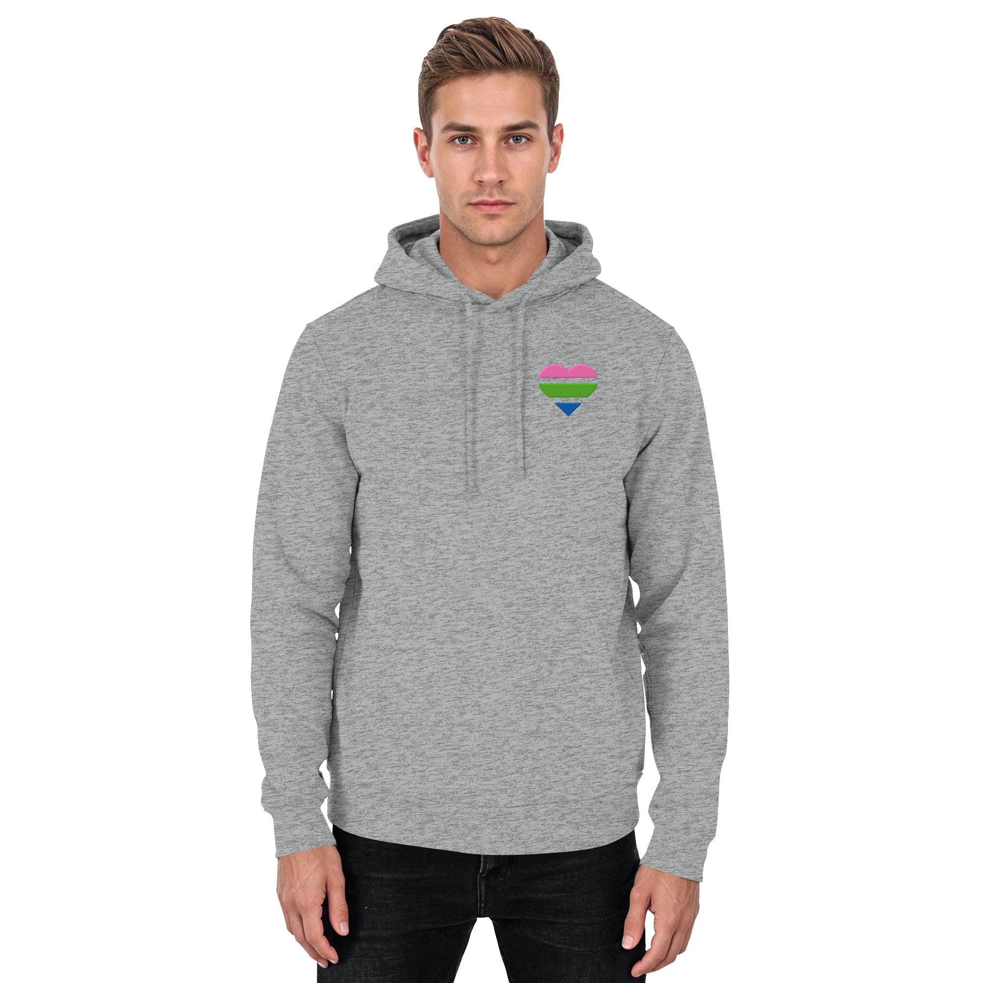 Basic Hoodie - Polysexual Flag Herz Stick