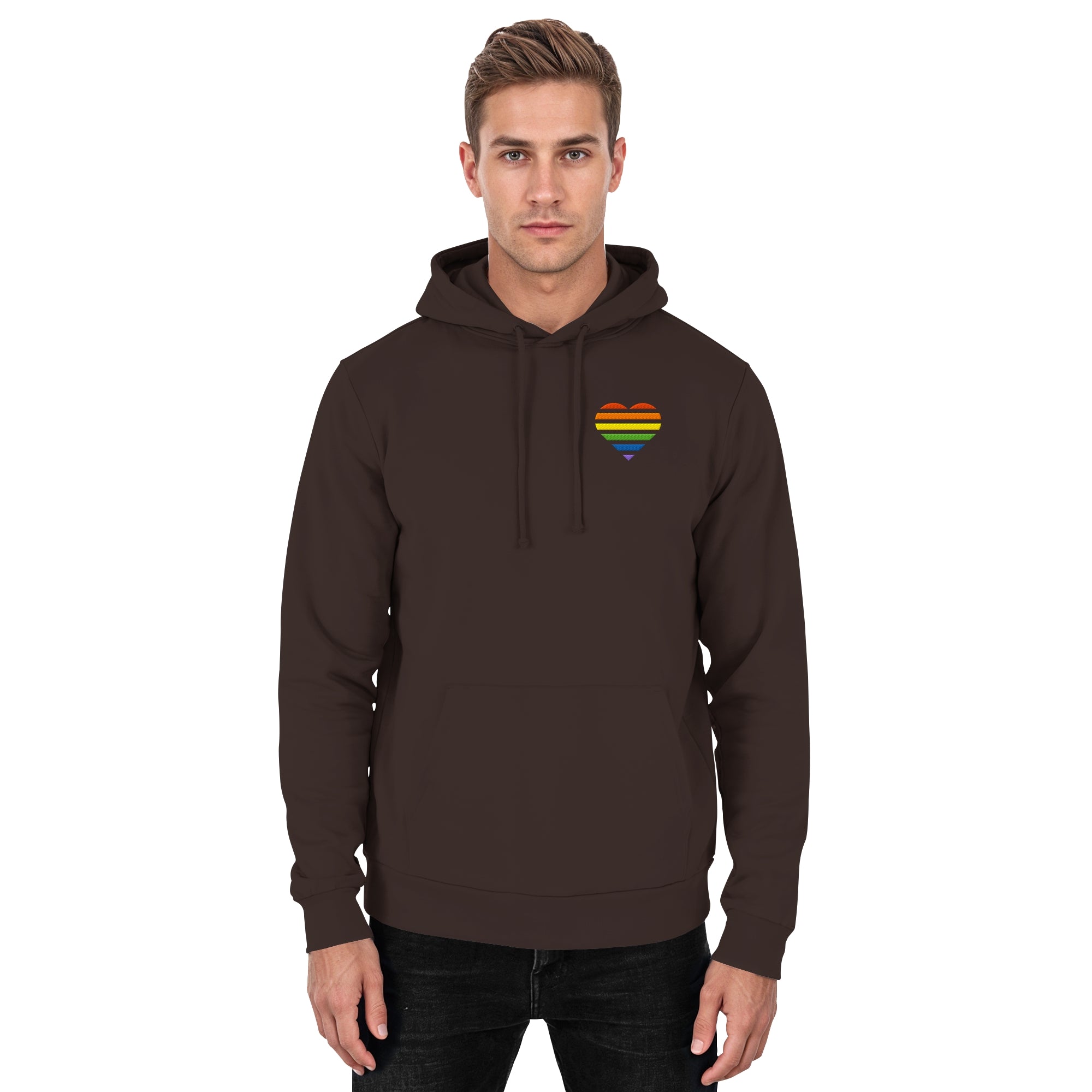 Basic Hoodie - Pride Flag Herz Stick