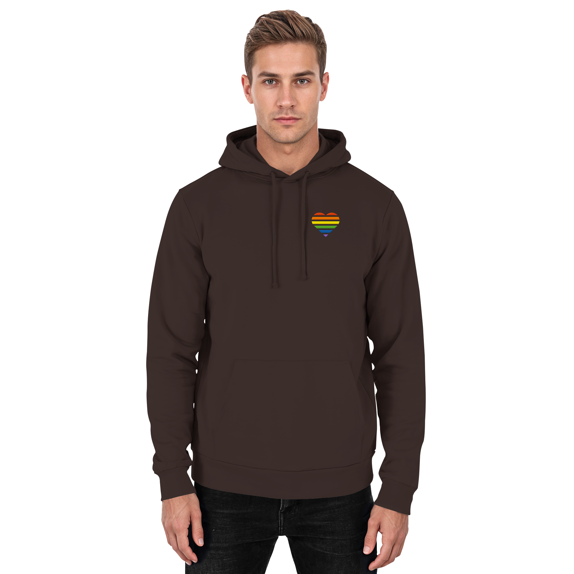 Basic Hoodie - Pride Flag Herz Stick