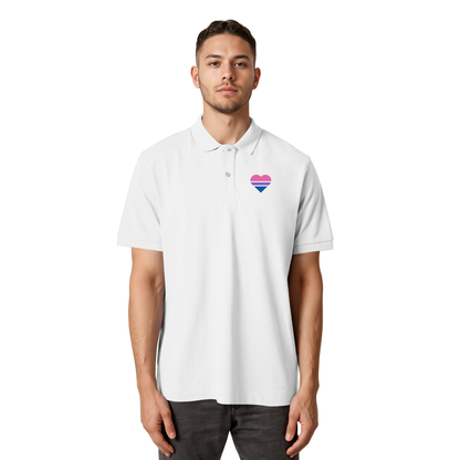 Organic Poloshirt mit Herz Stick - Bisexual