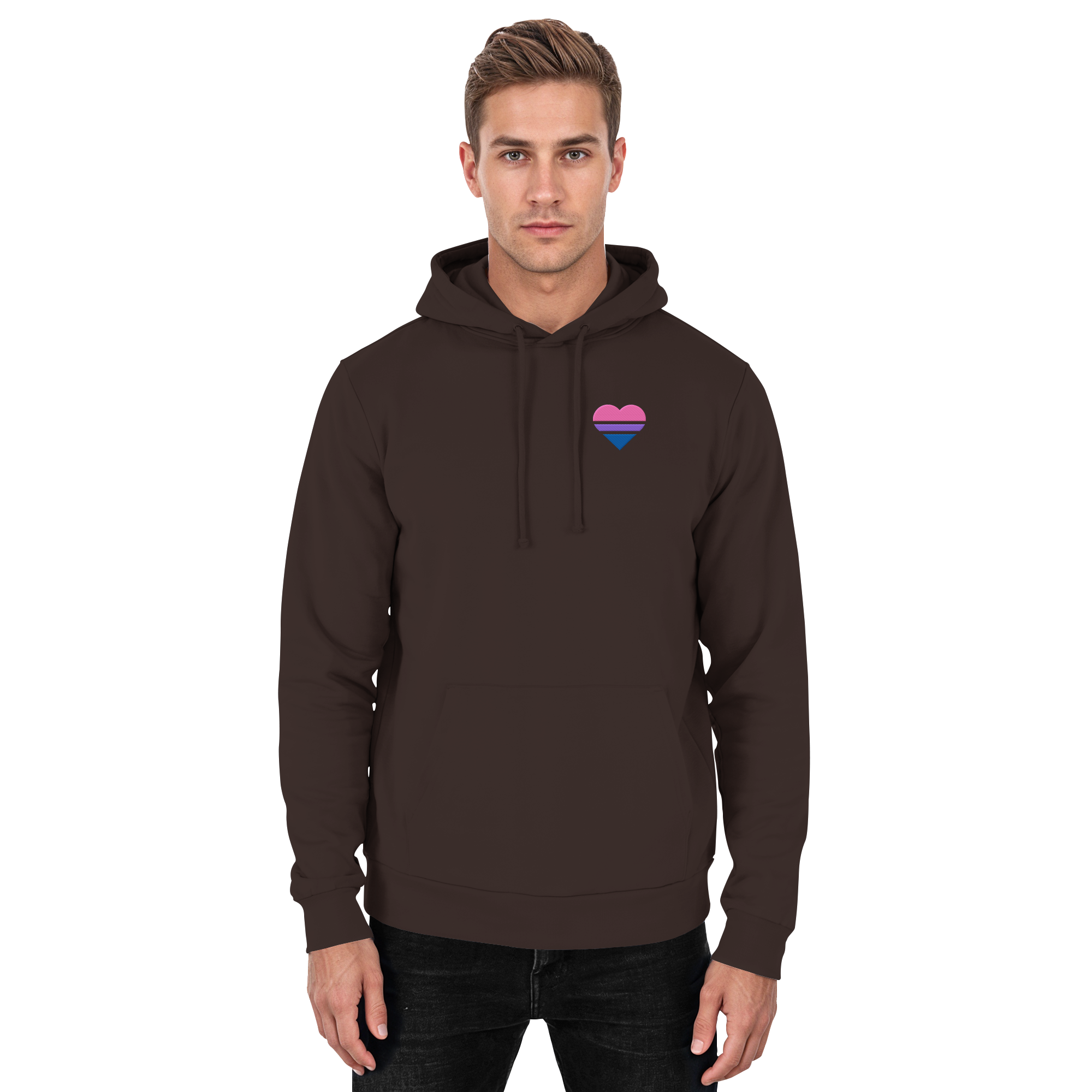 Basic Hoodie - Bisexual Flag Herz Stick