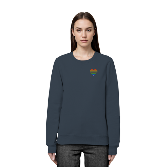 Organic Basic Sweatshirt - Pride Flag Herz