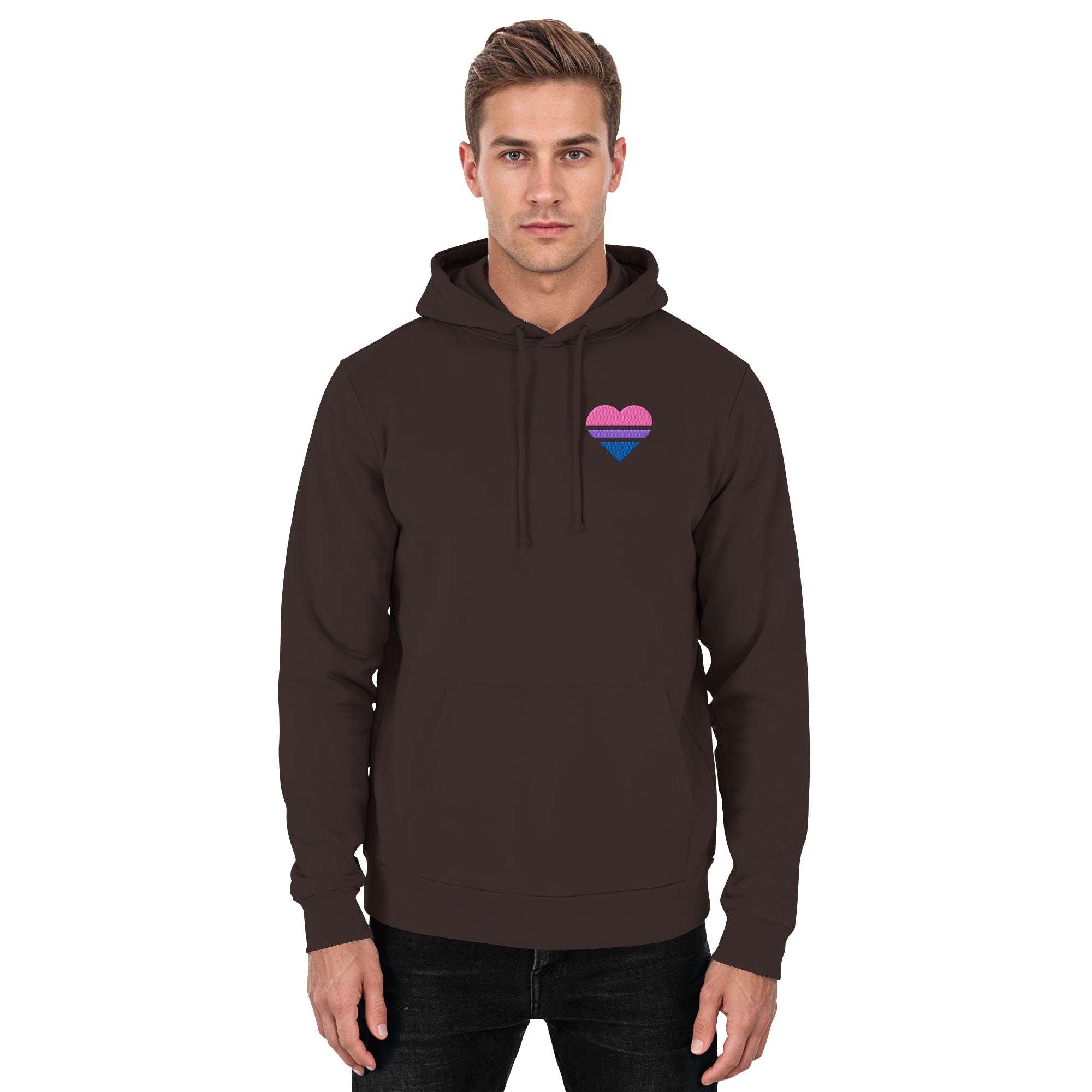 Basic Hoodie - Bisexual Flag Herz Stick