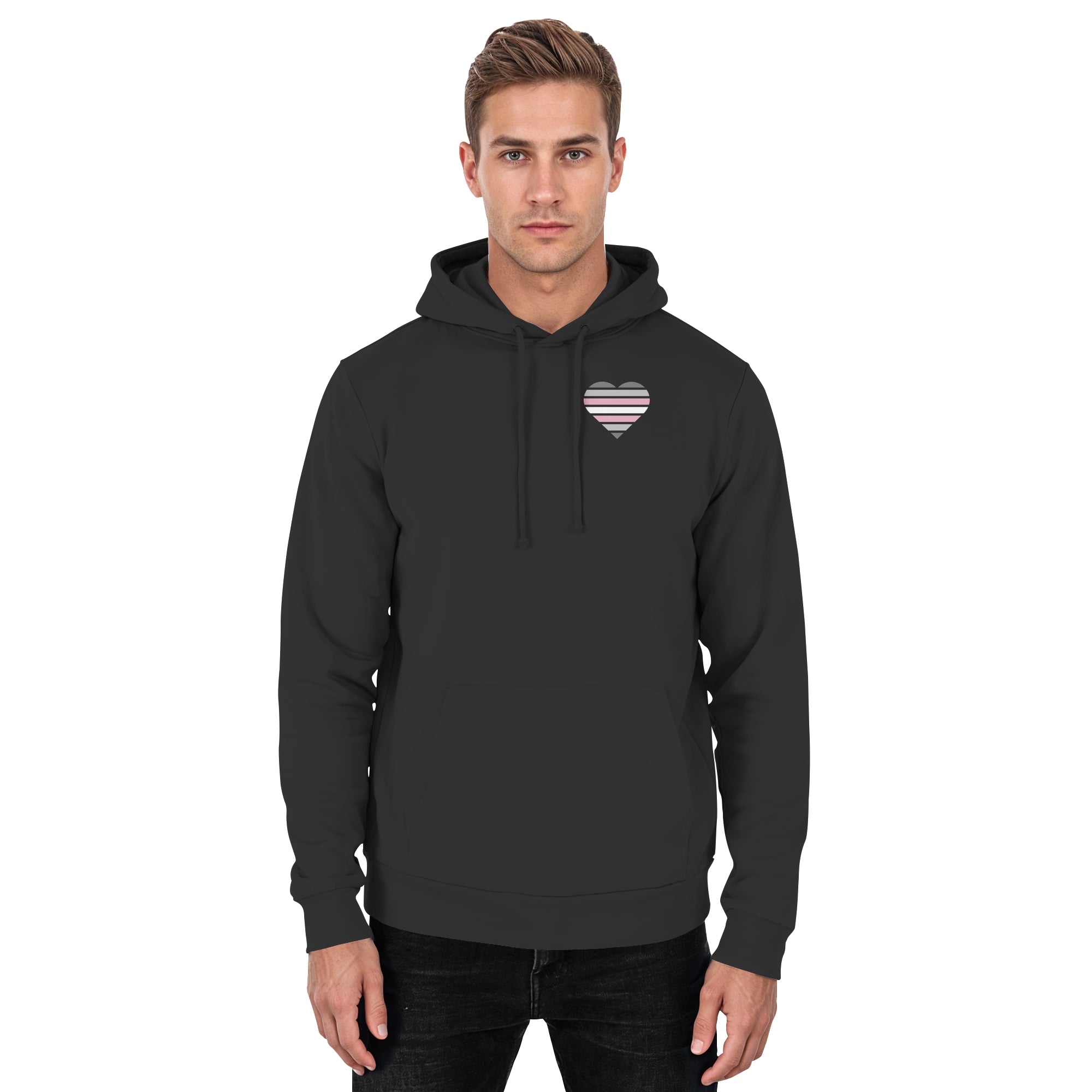 Basic Hoodie - Demigirl Flag Herz Print