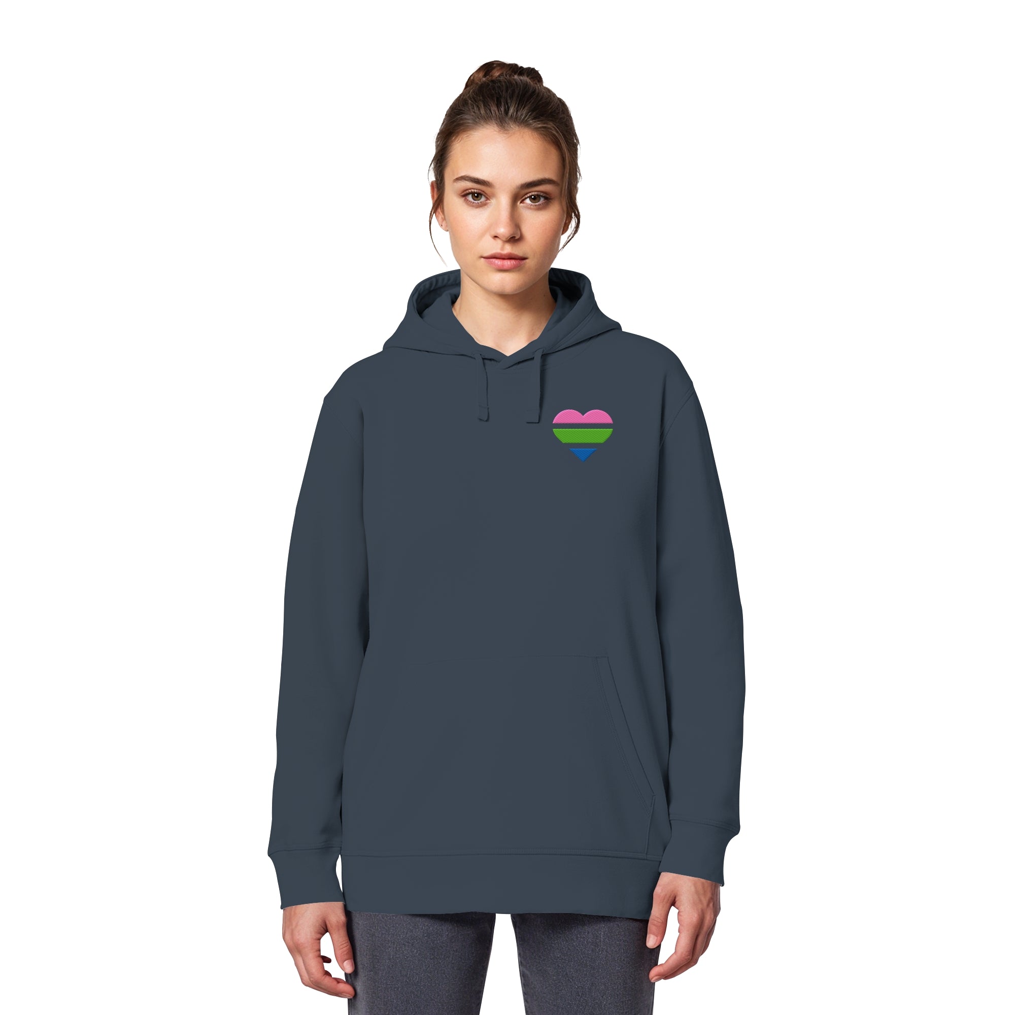 Organic Basic Hoodie - Polysexual Flag Herz Stick