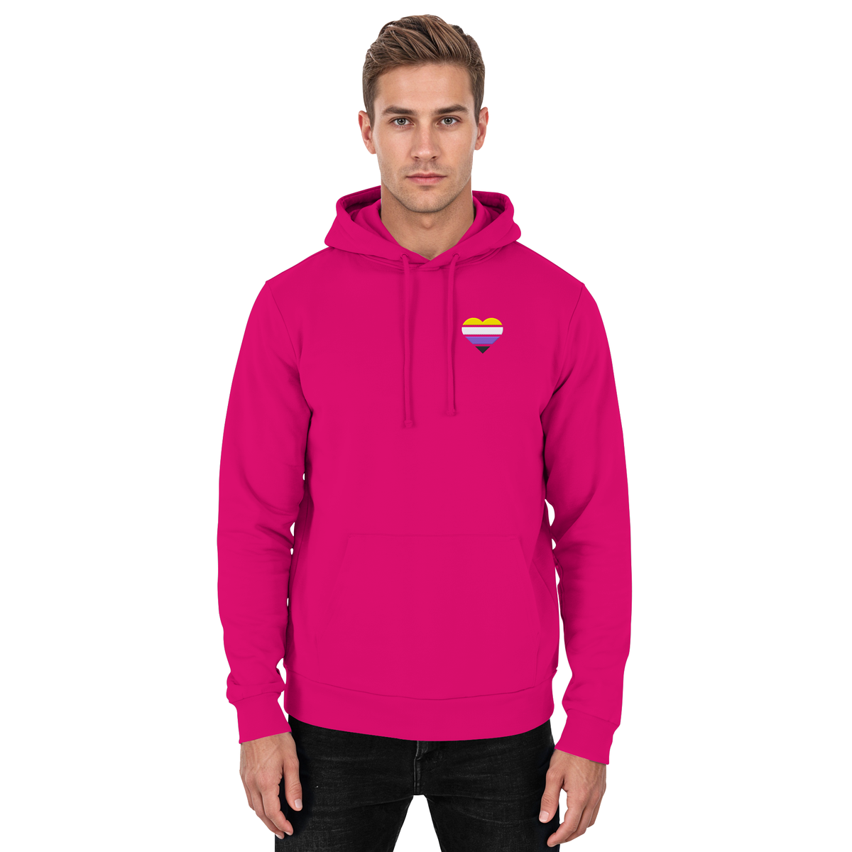 Basic Hoodie mit Herz Stick - Nonbinary
