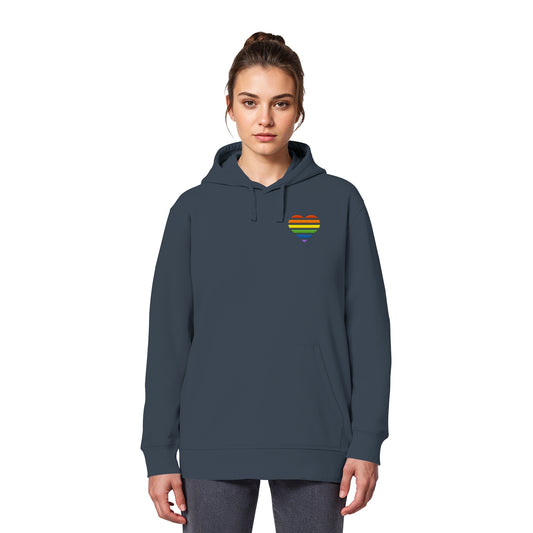 Organic Basic Hoodie - Pride Flag Herz Stick