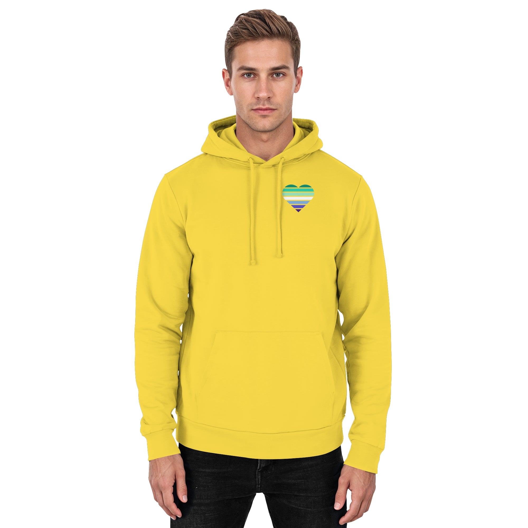 Basic Hoodie - Gay Flag Herz Print