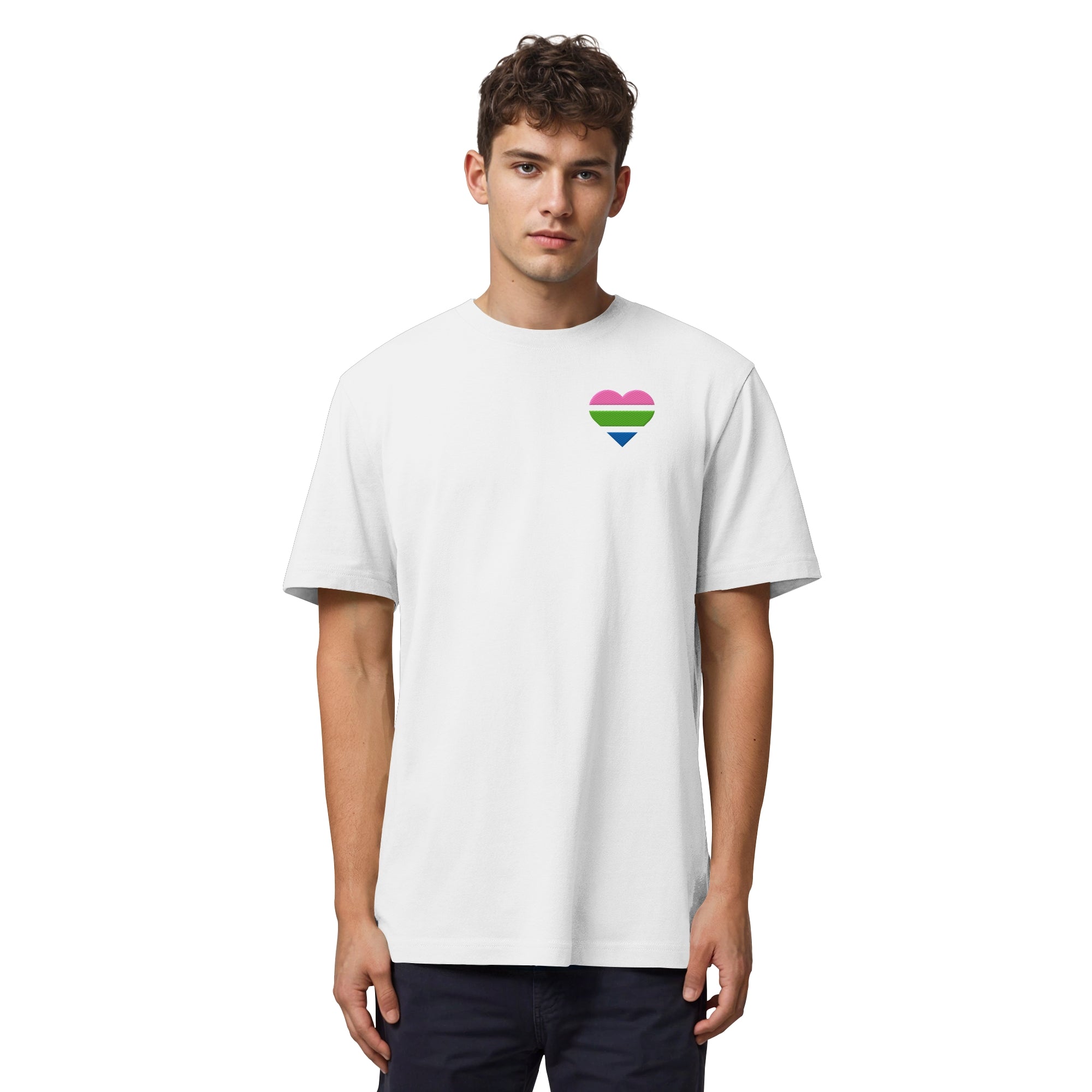 Organic Heavy Shirt - Polysexual Flag Herz Stick