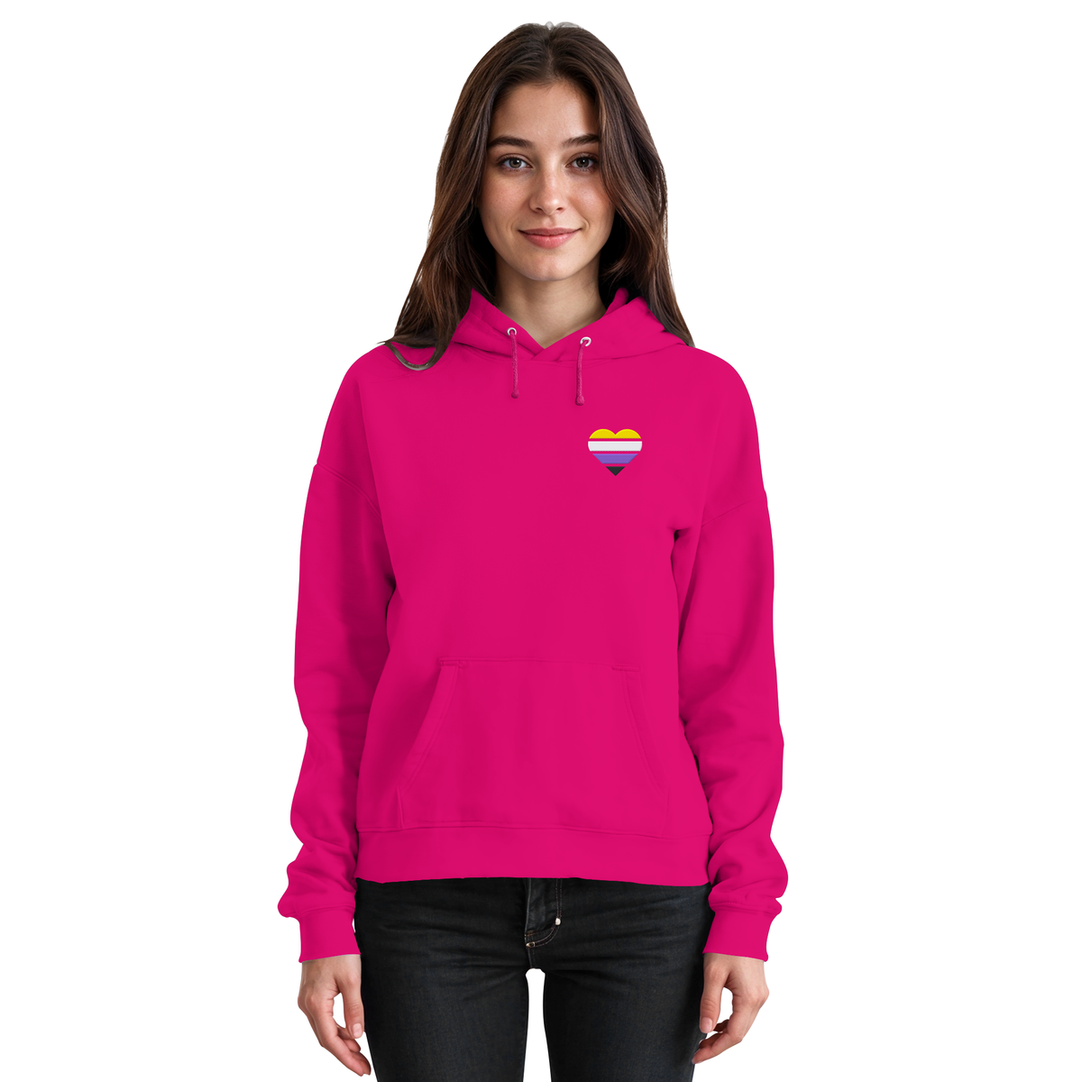 Basic Hoodie mit Herz Stick - Nonbinary