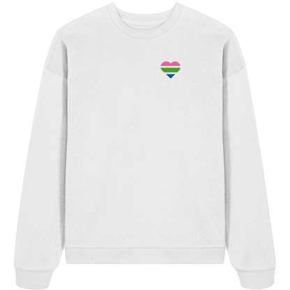 Organic Oversize Sweatshirt mit Herz Stick - Polysexual
