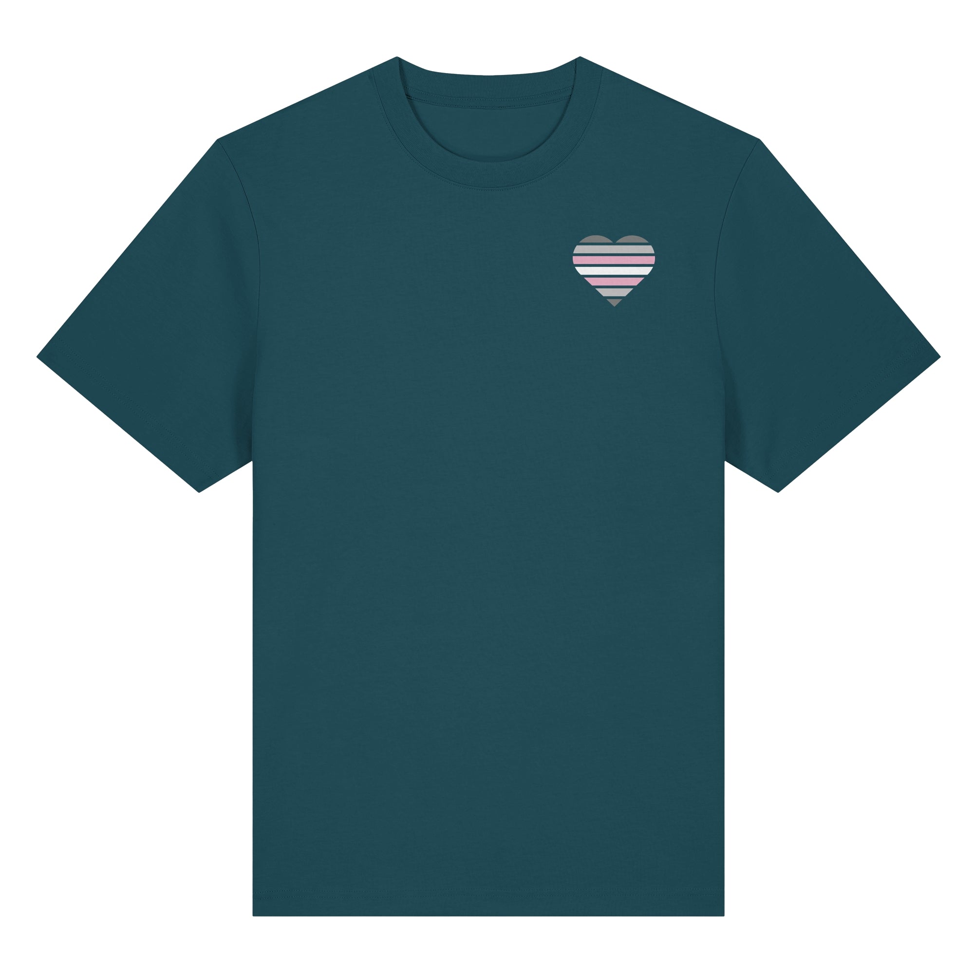 Organic Heavy Shirt - Demigirl Flag Herz Print