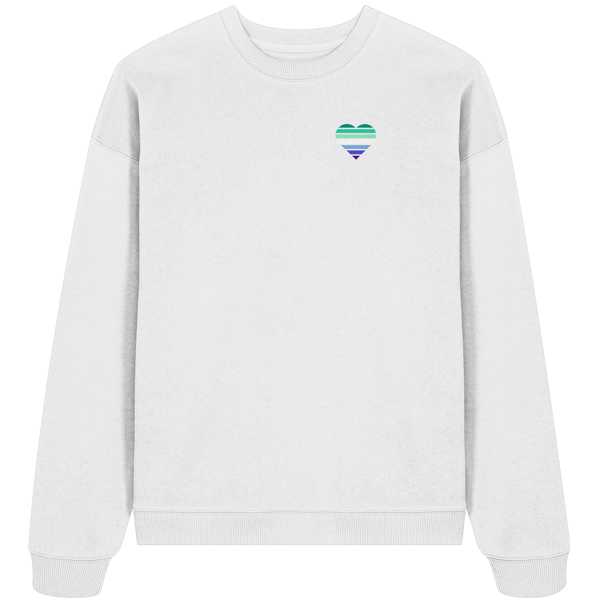 Organic Oversize Sweatshirt - Gay Flag Herz Print