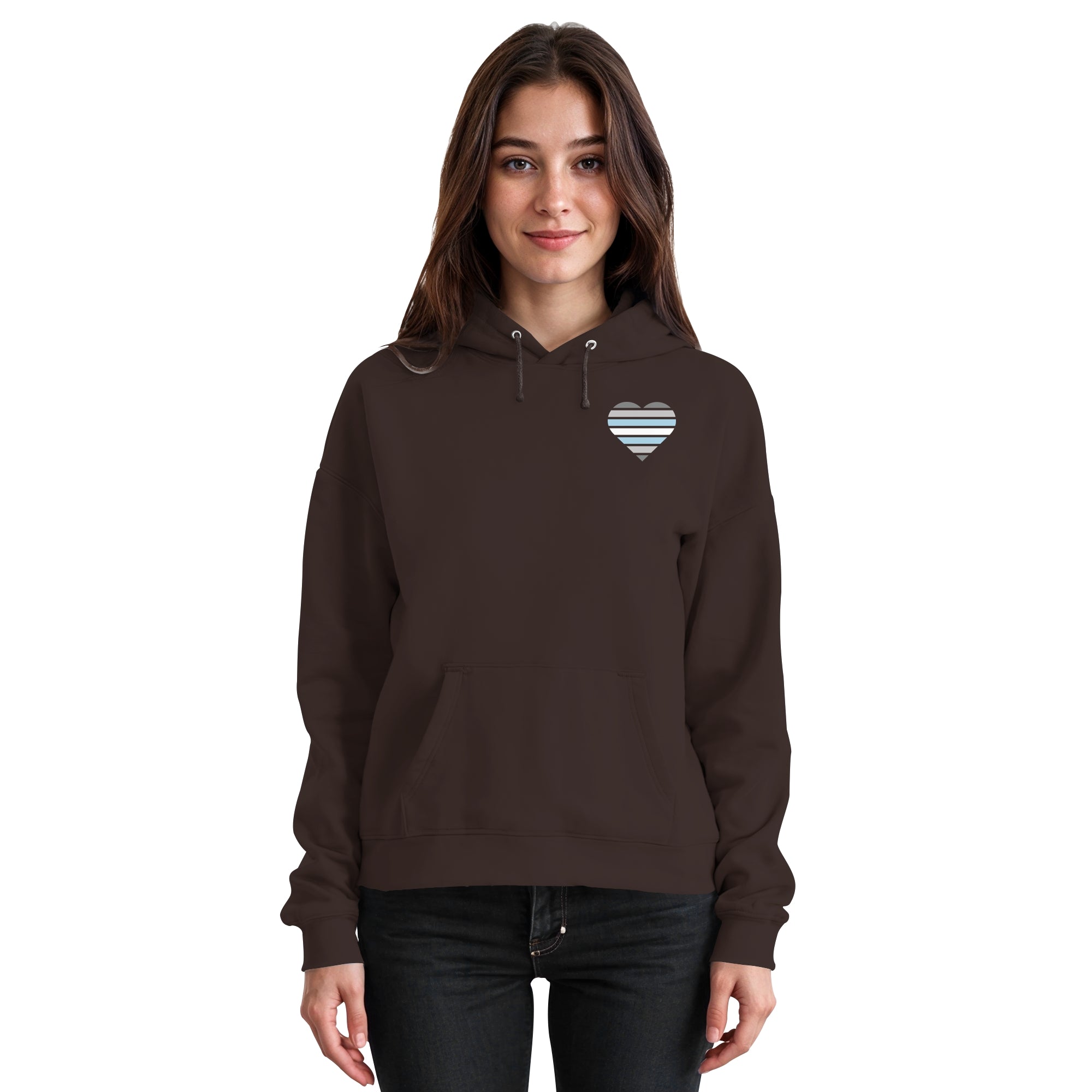 Basic Hoodie - Demiboy Flag Herz Print