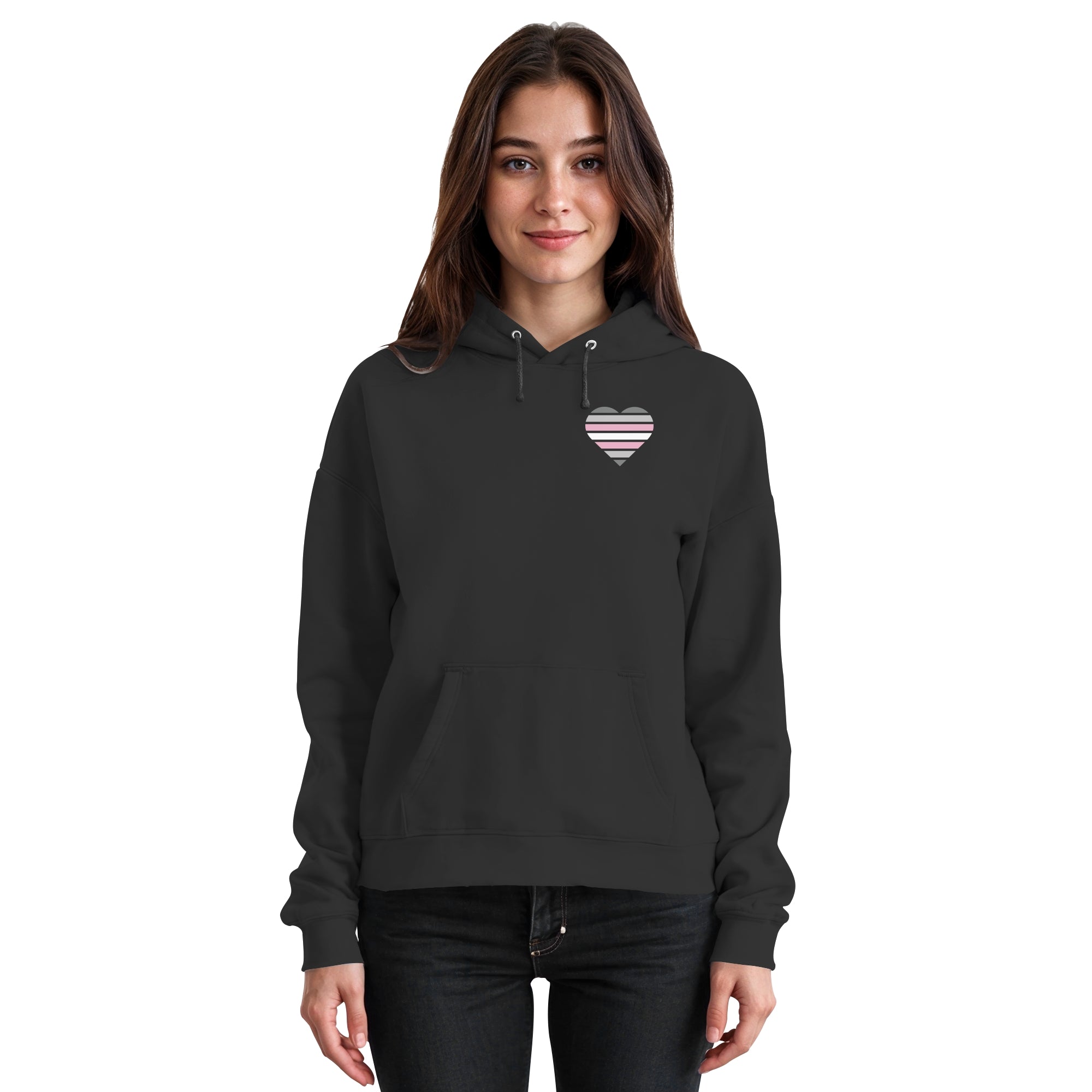 Basic Hoodie - Demigirl Flag Herz Print